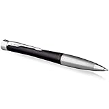 Parker Urban Twist Penna a Sfera | Nero Tenue con Puntale Cromato | Punta Media con Inchiostro Blu | Confezione Regalo