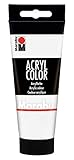 Marabu Acryl Color - Vernice acrilica cremosa a base d'acqua, Bianco 100 ml