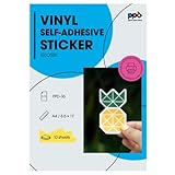 PPD A4 10 Fogli Di Carta Vinile Adesiva Lucida Per Stampanti Inkjet - Sticker Bianco - PPD-36-10