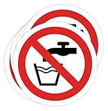 Adesivi vietati 5 adesivi da 14 cm cartello divieto di lavoro industriale (14 cm, acqua non potabile)
