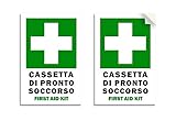 2 Adesivi Cassetta Pronto Soccorso, in PVC morbido laminato Anti graffio Anti UV, impermeabile, misura: 10x15 cm - 2 Pz.