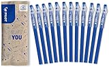 PILOT 12 Penne FriXion Ball Stick Blu, Rollerbal con Inchiostro Gel Cancellabile, la Penna FriXion con Punta Media, da Mettere nell'Astuccio, Articoli per la Scuola