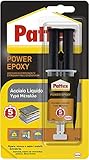 Pattex Power Epoxy Acciaio Liquido, colla epossidica bicomponente color metallo a base di resina epossidica, forte adesivo epossidico per metalli e altri materiali, 1x35g