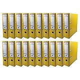 Netuno 20 raccoglitore cartone ecologico riciclato giallo a 2 anelli A4 dorso 8 cm faldone portadocumenti per ufficio scuola archivio registratori ad anelli a4 gialli