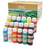 Artecho Colori Acrilici 18 × 59ml, Colori Acrilici per Dipingere, per Tela, Tessuti, Legno e Pietra, Adatto per Principianti e Professionisti.