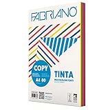 Carta in risma colorata Fabriano 250 fogli A4 80gr mix 5 colori forti [62621297]