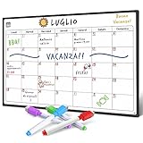 Smart Panda A3 Lavagna Calendario Magnetico Frigorifero - Pianificare I Pasti, Segnarsi La Lista della Spesa e Aiutarsi nello Studio - Lavagnetta Magnetica - Mensile - in Italiano