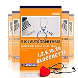 LogicaShop Blocchetto Ricevute Sanitarie Non Numerate, Bollettario Fatture in Duplice Copia Autoricalcante 50x2 (02)